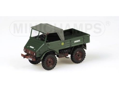 Minichamps 439030202 MERCEDES UNIMOG 401 MIT SEILWINDE 1951 green Modellino