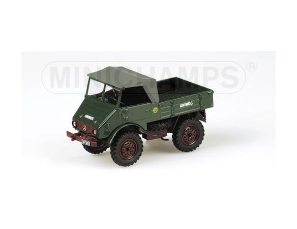 Minichamps 439030202 MERCEDES UNIMOG 401 MIT SEILWINDE 1951 green Modellino