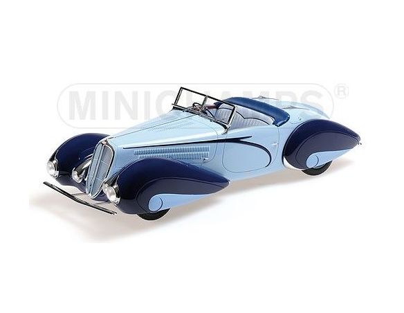 Minichamps PM107116160 DELAHAYE TYPE 135-M CABRIOLET 1937 BLUE & LIGHT BLUE 1:18 Modellino