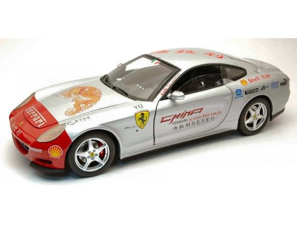Hot Wheels L7129 FERRARI 612 TOUR CHINA 2005 SILVER/RED  1:18 Modellino