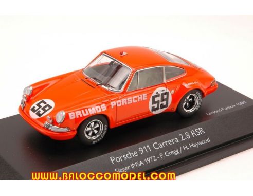 Schuco SH3713 PORSCHE 911 2.8 RSR BRUMOS N.59 IMSA 1972 GREGG-HAYWOOD 1:43 Modellino