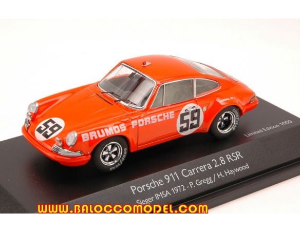 Schuco SH3713 PORSCHE 911 2.8 RSR BRUMOS N.59 IMSA 1972 GREGG-HAYWOOD 1:43 Modellino