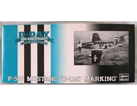 Hasegawa 51628SP128 P-51B MUSTANG D-DAY MARKING 1:72 KIT Modellino