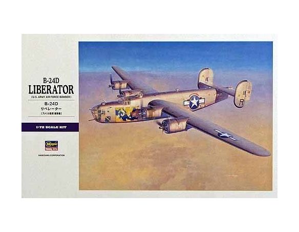 Hasegawa 00558 B-24D LIBERATOR U.S. Army Air Force Bomber  KIT militari 1:72                                      Modellino