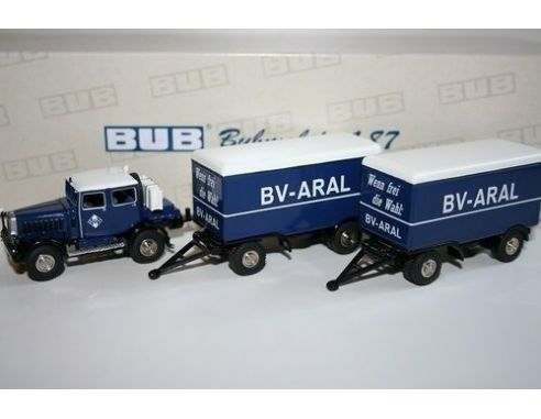 Bub 07604 HANOMAG ST100/2 BOX TRAILER 1/87 Modellino