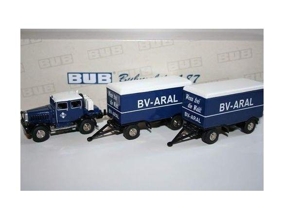 Bub 07604 HANOMAG ST100/2 BOX TRAILER 1/87 Modellino