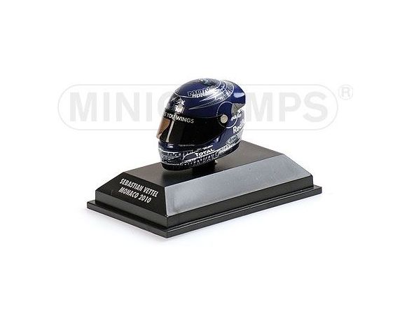 MINICHAMPS 381100205 CASCO HELMET SEBASTIAN VETTEL GP MONACO WORLD CHAMPION F1 2010 Modellino