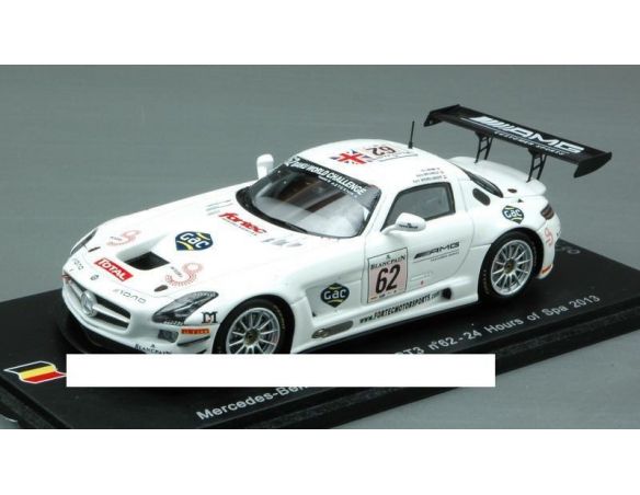 Spark Model SB048 MERCEDES SLS AMG GT3 N.62 31th SPA 2013 WEBB-WENDLINGER-BRUNDLE 1:43 Modellino