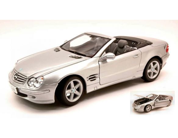 Welly WE2515 MERCEDES SL 500 CABRIO SILVER 1:18 Modellino