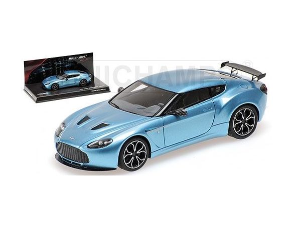 Minichamps 437137222 ASTON MARTIN V12 ZAGATO 2012 ALBA BLUE Modellino