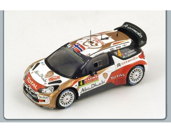 Spark Model S3789 CITROEN DS3 WRC N.4 5th MONTE CARLO 2014 OSTBERG-ANDERSSON 1:43 Modellino