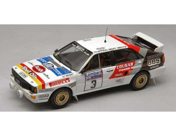 Trofeu TF1612 AUDI QUATTRO N.3 2nd RAC RALLY 1984 MIKKOLA.HERTZ  1:43 Modellino