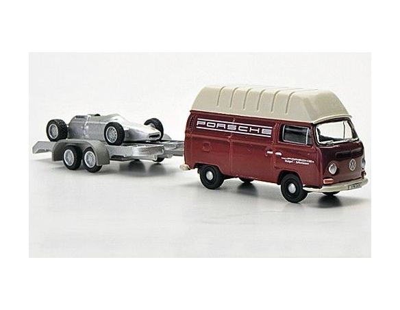 Bub 08703 VW T2A + TRAILER + PORSCHE 804 1/87 Modellino