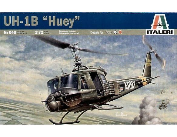 Italeri IT0040 ELICOTTERO BELL UH-1B HUEY KIT 1:72 Modellino