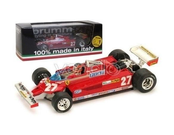 Brumm BM0390CH FERRARI 126 CK G.VILLENEUVE 1981 N.27 RETIRED ITALY GP 1:43 Modellino