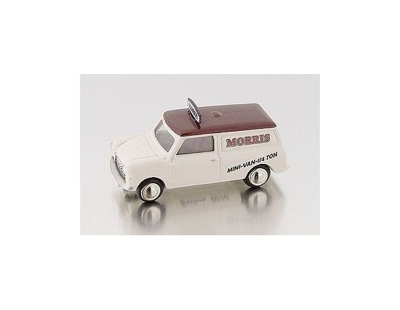 Bub 09152 MINI VAN MORRIS MINI IVORY-DARK RED Modellino