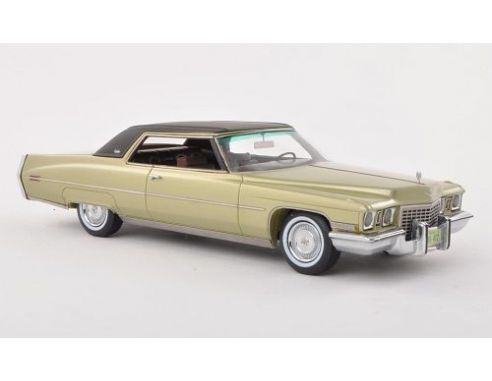Neo Scale Models NEO44412 CADILLAC COUPE' DE VILLE 1972 MET.LIGHT GREEN/MATT BLACK 1:43 Modellino