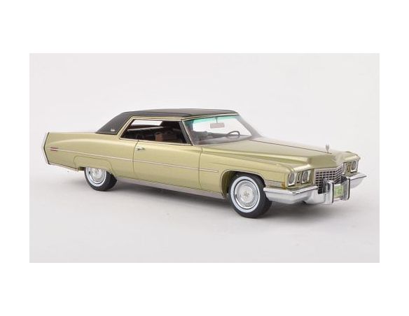 Neo Scale Models NEO44412 CADILLAC COUPE' DE VILLE 1972 MET.LIGHT GREEN/MATT BLACK 1:43 Modellino