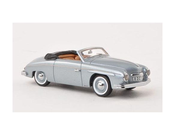 Neo Scale Models NEO46175 ROMETSCH BEESKOW CONVERTIBLE (VW) 1957 MET.LIGHT BLUE 1:43 Modellino