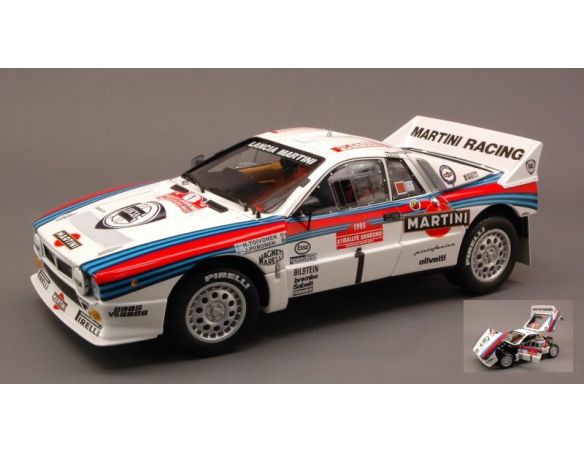 Kyosho KY8302C LANCIA 037 MARTINI N.1 3rd SANREMO 1985 H.TOIVONEN-J.PIIRONEN 1:18 Modellino