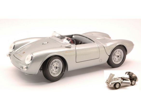 Maisto MI31843 PORSCHE 550 A SPYDER 1953 SILVER 1:18 Modellino