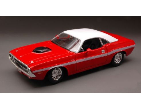 Maisto MI31263 DODGE CHALLENGER R/T COUPE' 1970 RED/WHITE 1:24 Modellino
