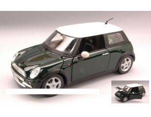 Maisto MI31219 NEW MINI COOPER 2002 GREEN W/WHITE ROOF 1:24 Modellino