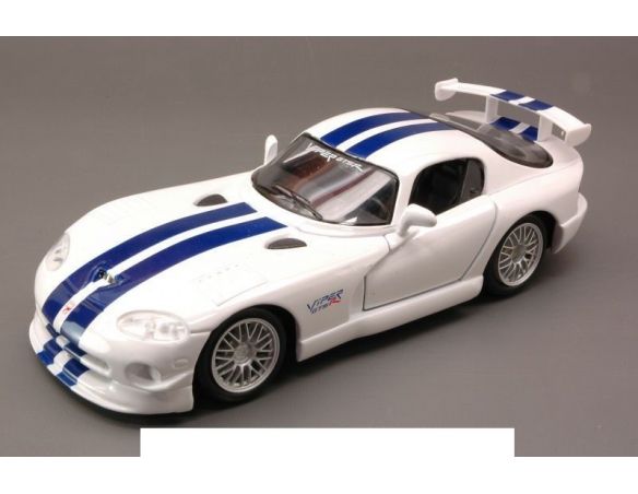 Maisto MI31945 DODGE VIPER GT2 1997 WHITE W/BLUE STRIPES 1:24 Modellino