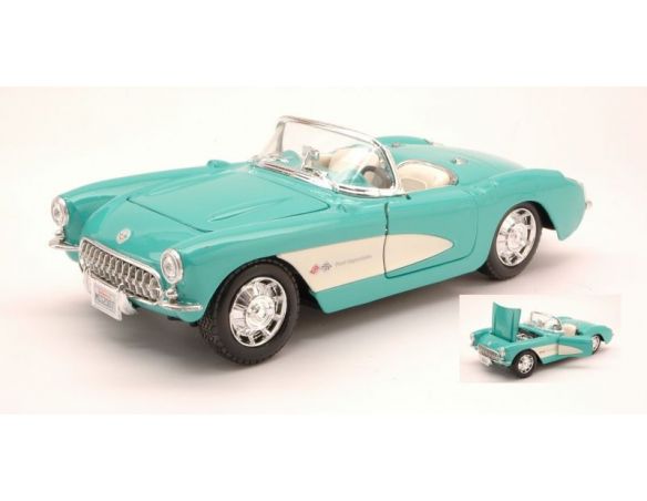 Maisto MI31275 CHEVROLET CORVETTE 1957 AQUAMARINE 1:24 Modellino