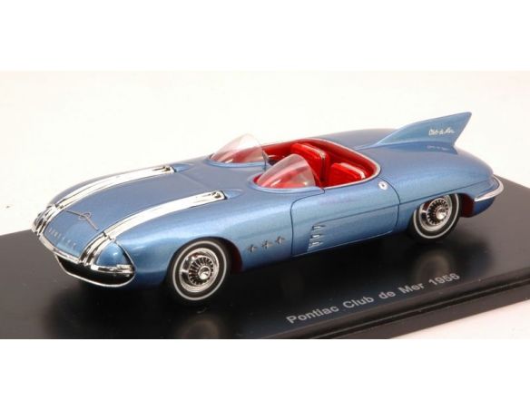 Bizzare BZB1016 PONTIAC CLUB DE MER 1956 LIGHT BLUE 1:43 Modellino