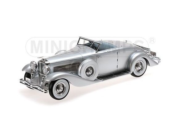 Minichamps PM107150330 DUESENBERG SJN SUPERCHARGED CONVERTIBLE COUPE' 1936 SILVER 1:18 Modellino