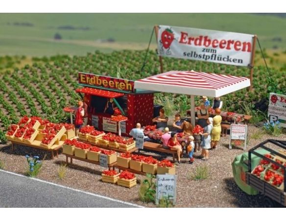 BUSCH 1073 MERCATO BANCO DI FRAGOLE HO Modellino