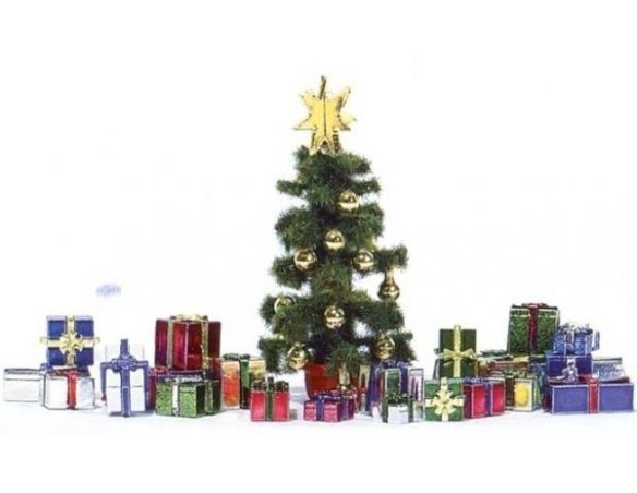 BUSCH 1140 ALBERO DI NATALE E PACCHI REGALO HO Modellino