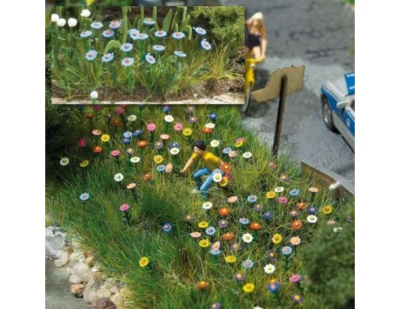 BUSCH 1229 PIANTE CON FIORI DI CAMPO ASSORTITI  HO Modellino