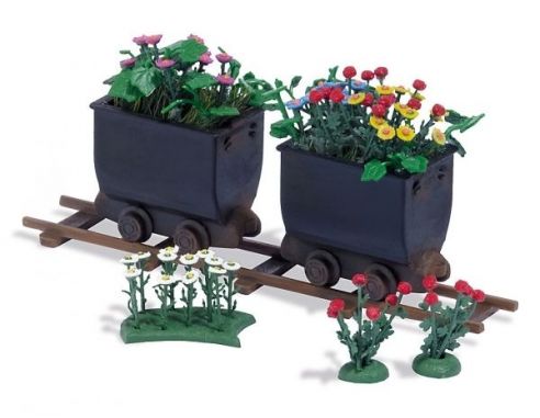 BUSCH 1253 PIANTE DI FIORI CON CARRETTI HO Modellino