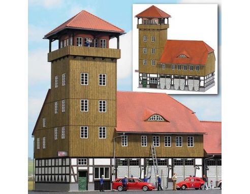 BUSCH 1450 EDIFICIO VIGILI DEL FUOCO  HO  mm 190x123x227 Modellino