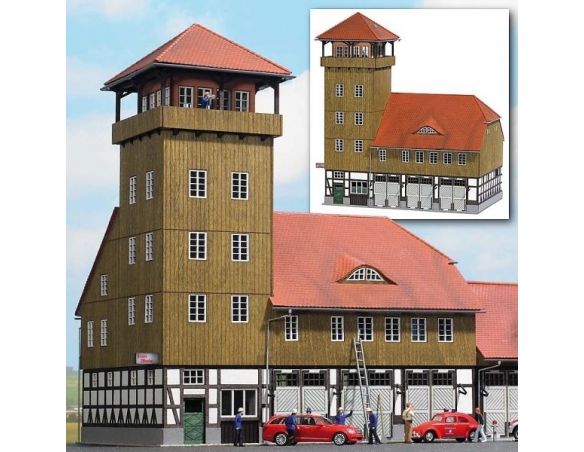 BUSCH 1450 EDIFICIO VIGILI DEL FUOCO  HO  mm 190x123x227 Modellino