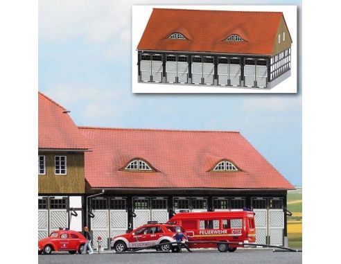 BUSCH 1451 DEPOSITO VIGILI DEL FUOCO  HO  mm 190x123x97 Modellino