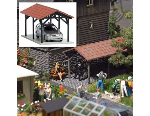 BUSCH 1482 POSTO AUTO  HO Modellino
