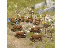 BUSCH 1484 PANCHINE  IN LEGNO  HO Modellino