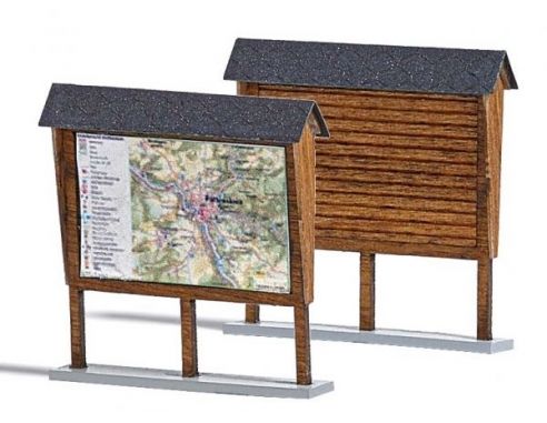 BUSCH 1495 PANNELLI CON CARTINE GEOGRAFICHE 2 PZ HO Modellino