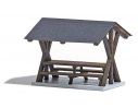 BUSCH 1563 TETTOIA PICNIC CON PANCHINE HO Modellino