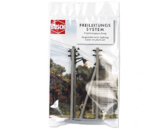 BUSCH 5552 PALI PER LAMPIONI ELETTRIFICATI HO 2 PEZZI Modellino