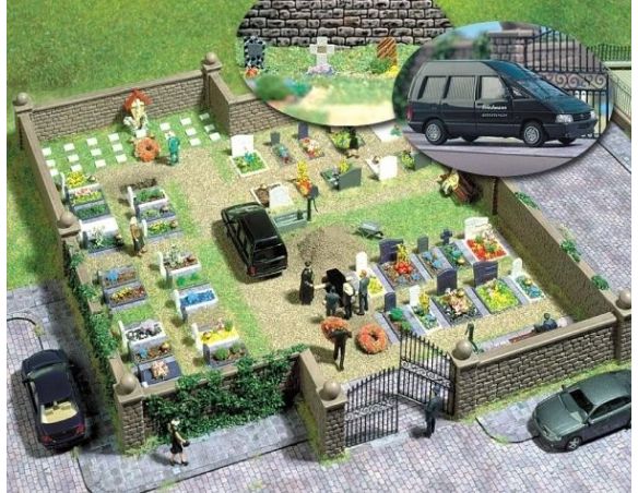 BUSCH 6049 CIMITERO  HO Modellino