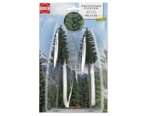BUSCH 6138 ALBERI PINI 2 PEZZI 185 e 195 mm Modellino