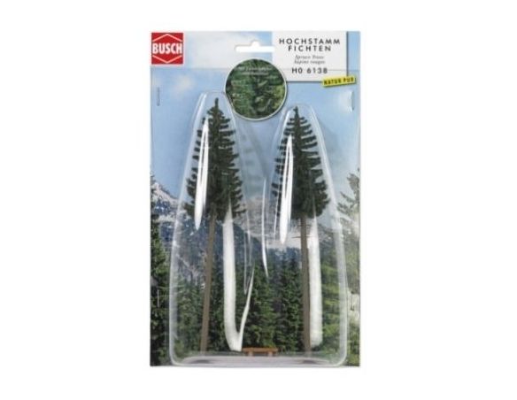 BUSCH 6138 ALBERI PINI 2 PEZZI 185 e 195 mm Modellino