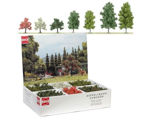 BUSCH 6334 ALBERI VARI TIPI 45 PEZZI  HO Modellino