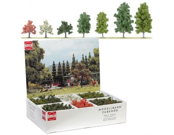 BUSCH 6334 ALBERI VARI TIPI 45 PEZZI  HO Modellino