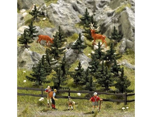 BUSCH 6392 ALBERI 25 PEZZI E FUNGHI  HO Modellino
