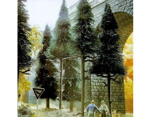 BUSCH 6410 ALBERI CON BASE 6 PEZZI ASSORTITI HO Modellino
